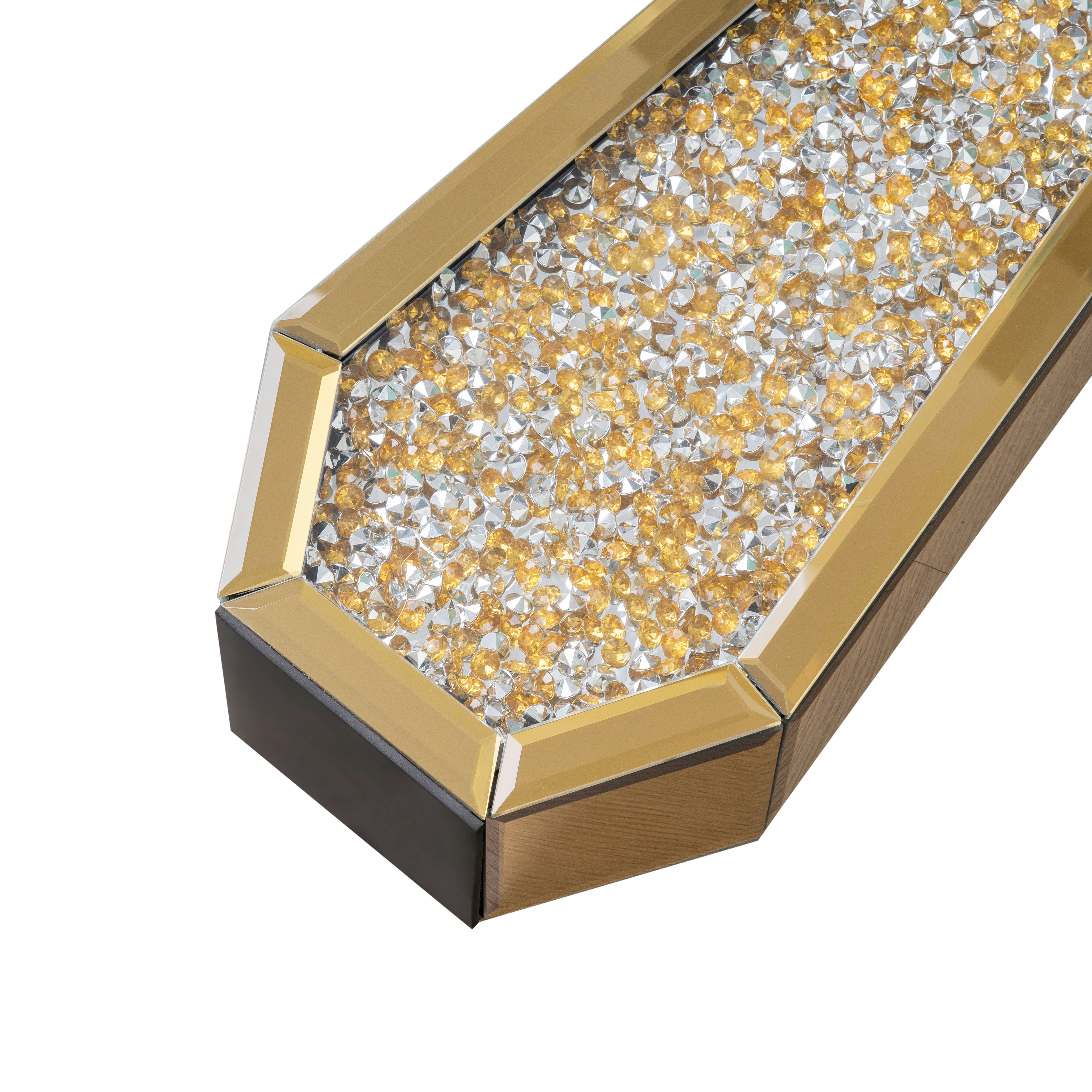 24" Gold Crystal Glass Floor Vase With Faux Crystals-3