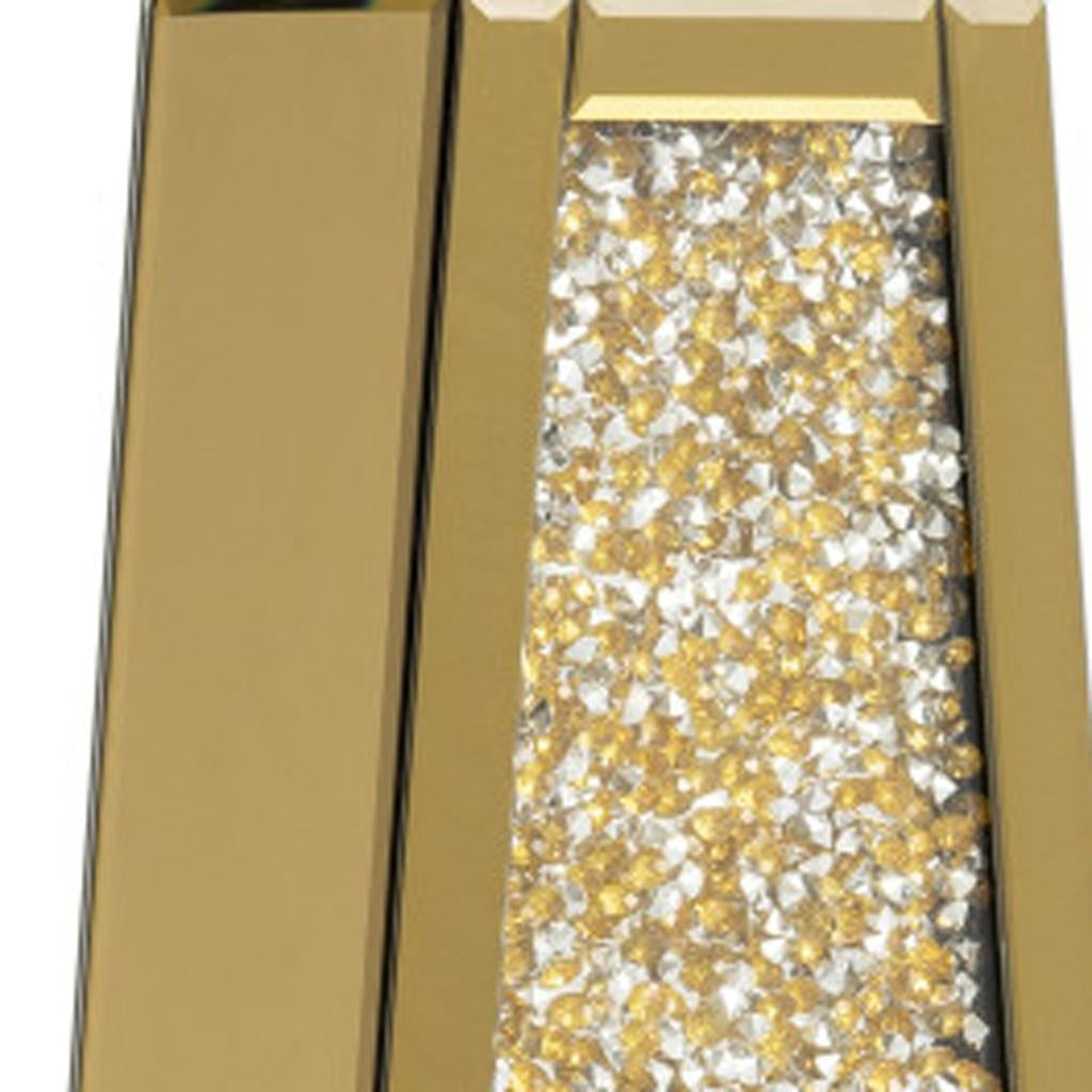 24" Gold Crystal Glass Floor Vase With Faux Crystals-4