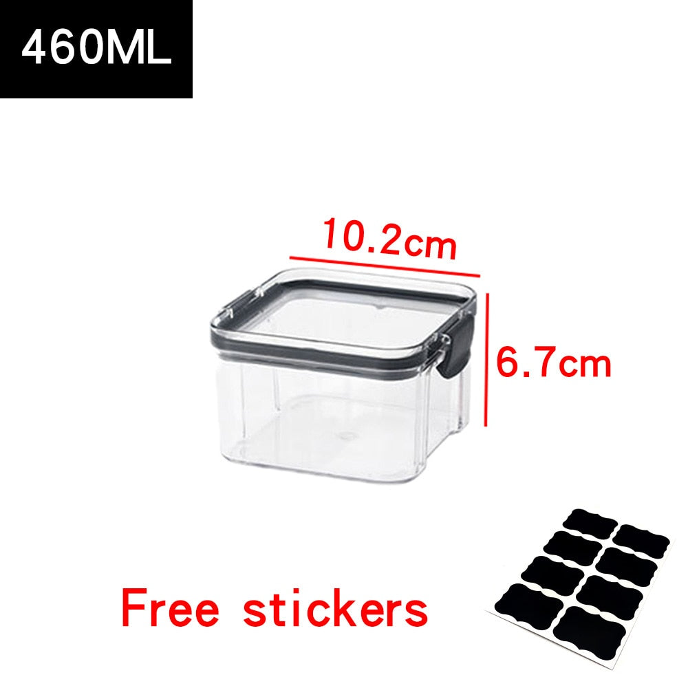 Food Storage Containers Kitchen Storage Organization Kitchen Storage Box Jars Ducts Storage for Kitchen PET Food Storage Box Lid-1